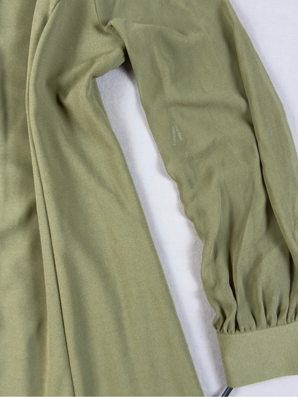NWT Calvin Klein A-Line Olive Long Sleeve Back-Zip Dress - Picture 3 of 4